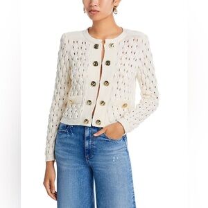 NWT MILLY Wool Textured Cardigan